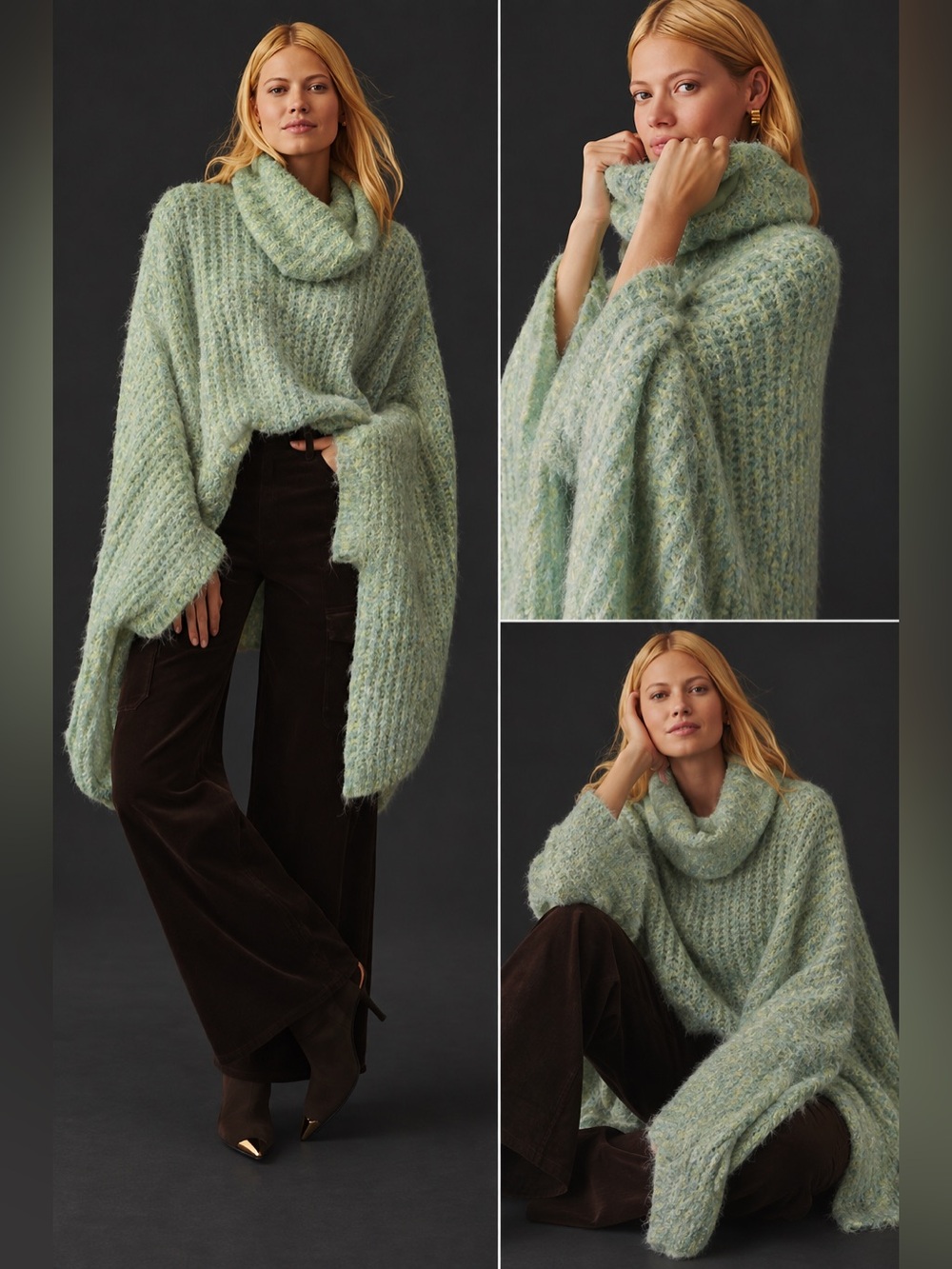 Anthropologie Funnel-Neck Poncho